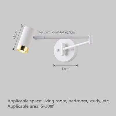 Indoor Touch Sensor Wall Lights Adjustable Swing Long Arm LED Lamps