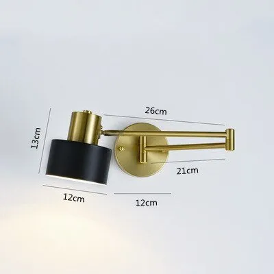 Indoor Touch Sensor Wall Lights Adjustable Swing Long Arm LED Lamps
