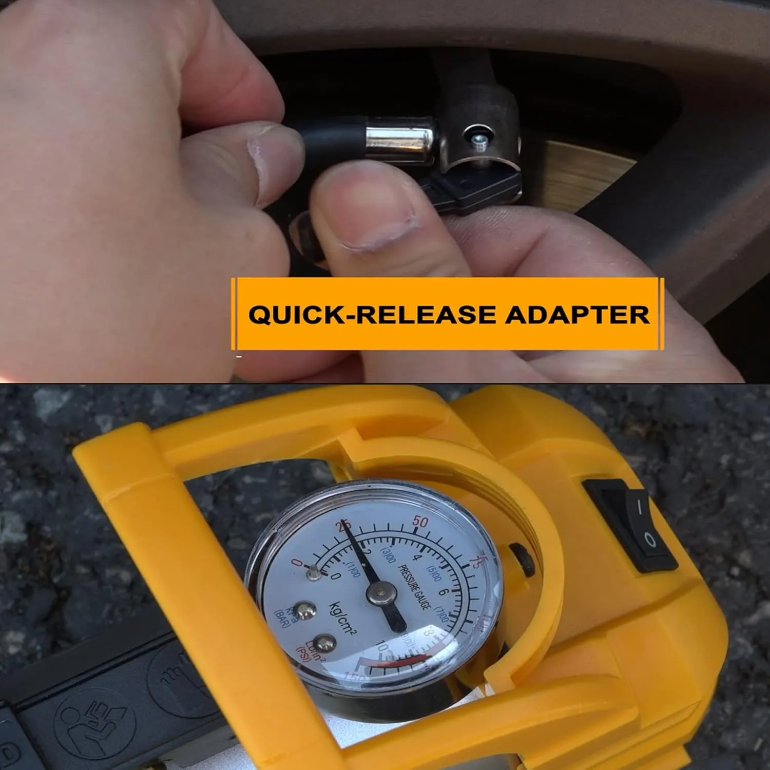 INGCO Auto Air Compressor, 12V | 10A | 140PSI Portable Tyre Inflator Pump, with Cord, Cigarette Lighter, Battery Clips, Adapters, LED Light for Car, Bicycle, Balloons and Other Inflatables AAC1408