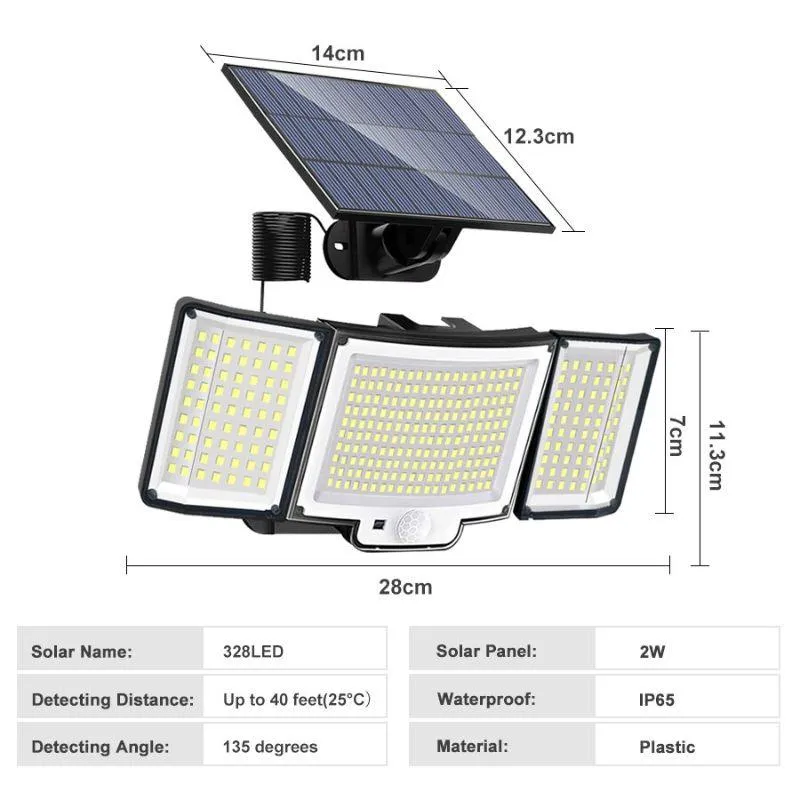 IP65 LED Solar Motion Lights – Waterproof Outdoor Security Lighting