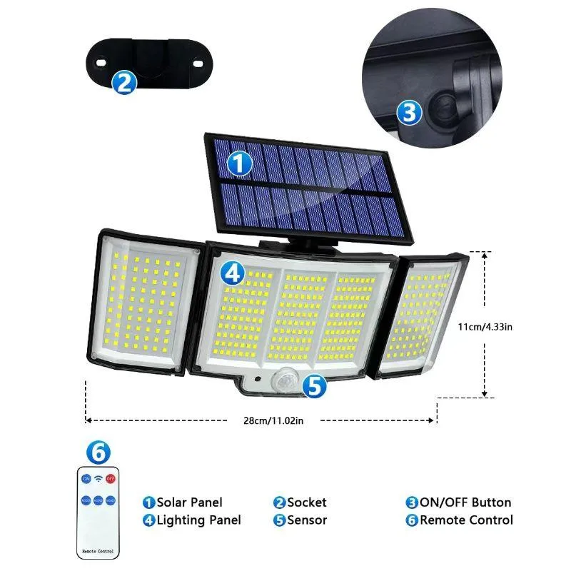 IP65 LED Solar Motion Lights – Waterproof Outdoor Security Lighting