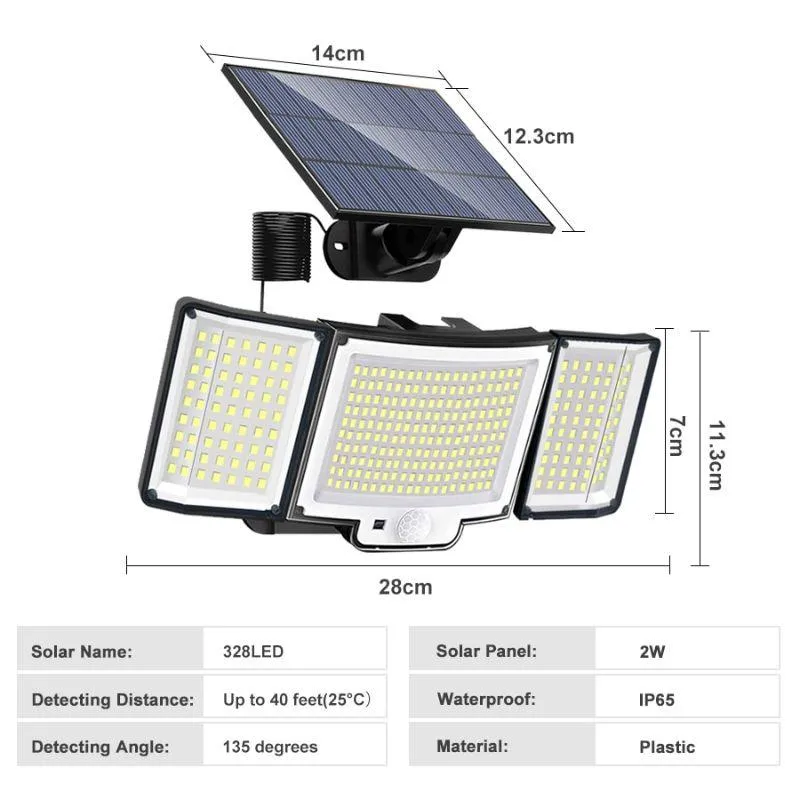 IP65 LED Solar Motion Lights – Waterproof Outdoor Security Lighting