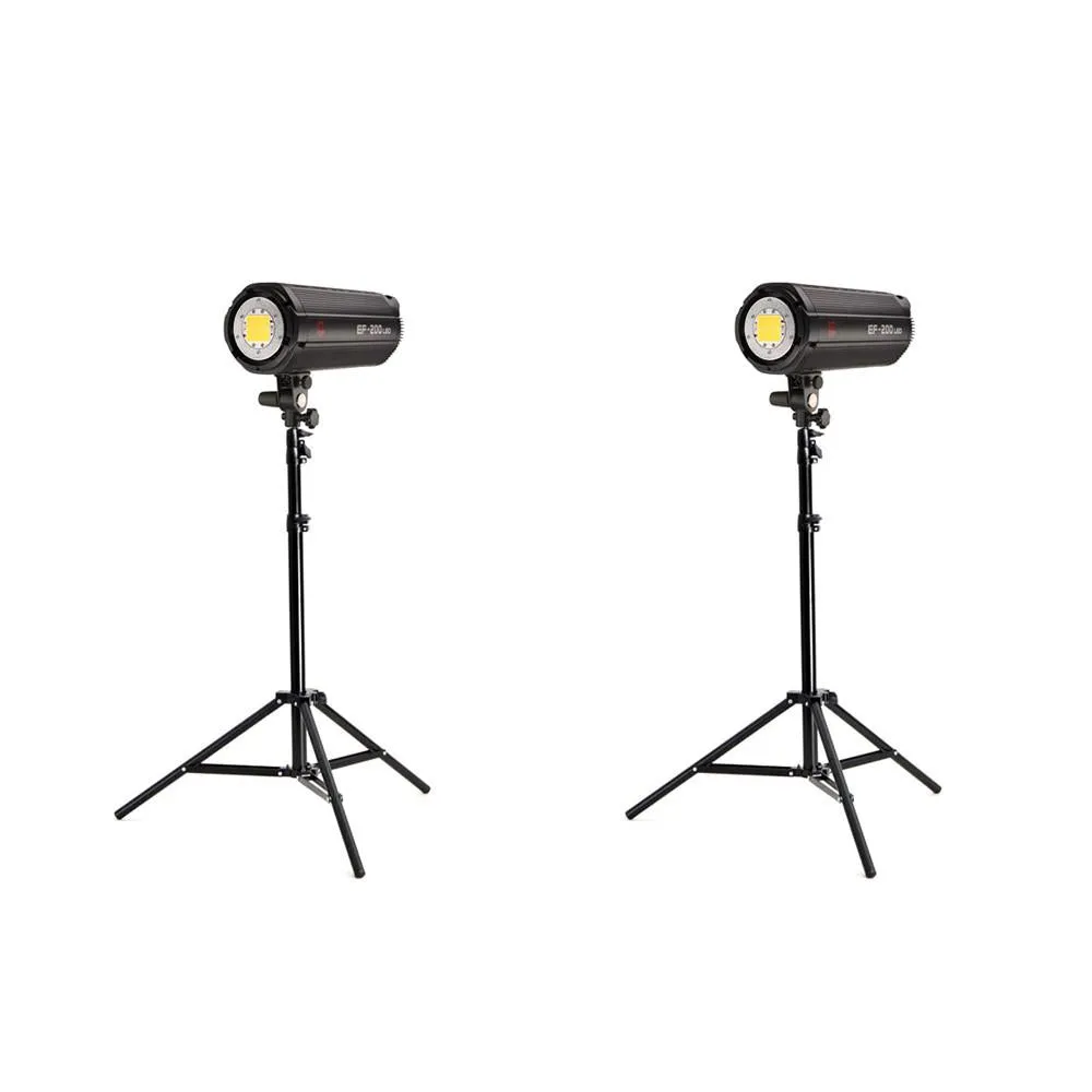 Jinbei 2 x EF200 V (400W) Continuous LED Photo & Video Lighting Kit