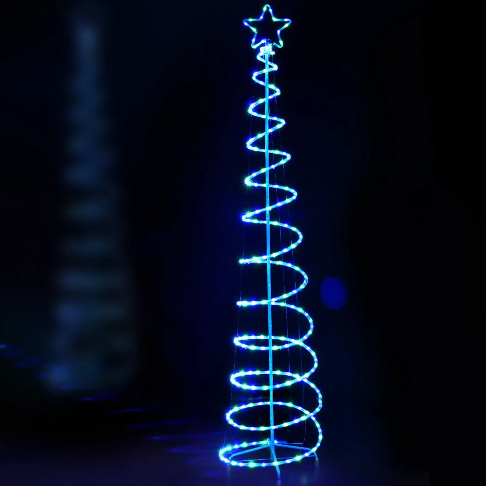 Jingle Jollys 2.4M LED Christmas Tree Solar Motif Lights 8 Modes Multi-Colour