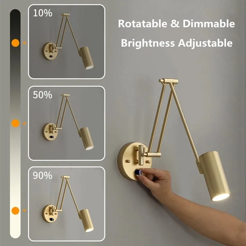 KIN Rotte - Dimmable Wall Lamp Folding Telescopic Switch