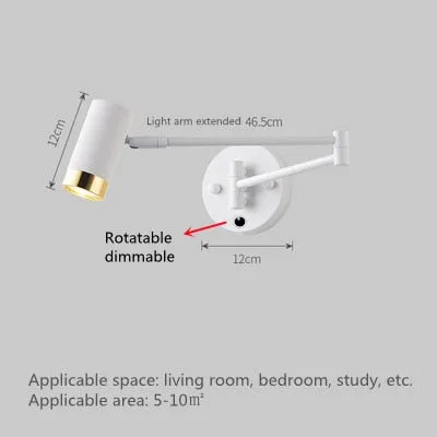 KIN Rotte - Dimmable Wall Lamp Folding Telescopic Switch