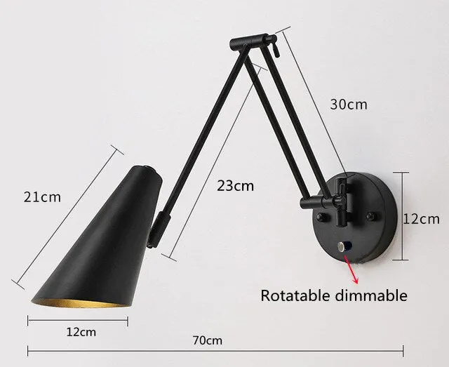 KIN Rotte - Dimmable Wall Lamp Folding Telescopic Switch
