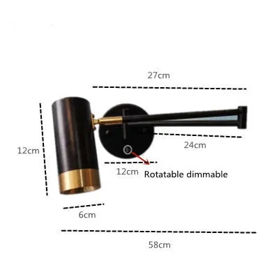 KIN Rotte - Dimmable Wall Lamp Folding Telescopic Switch