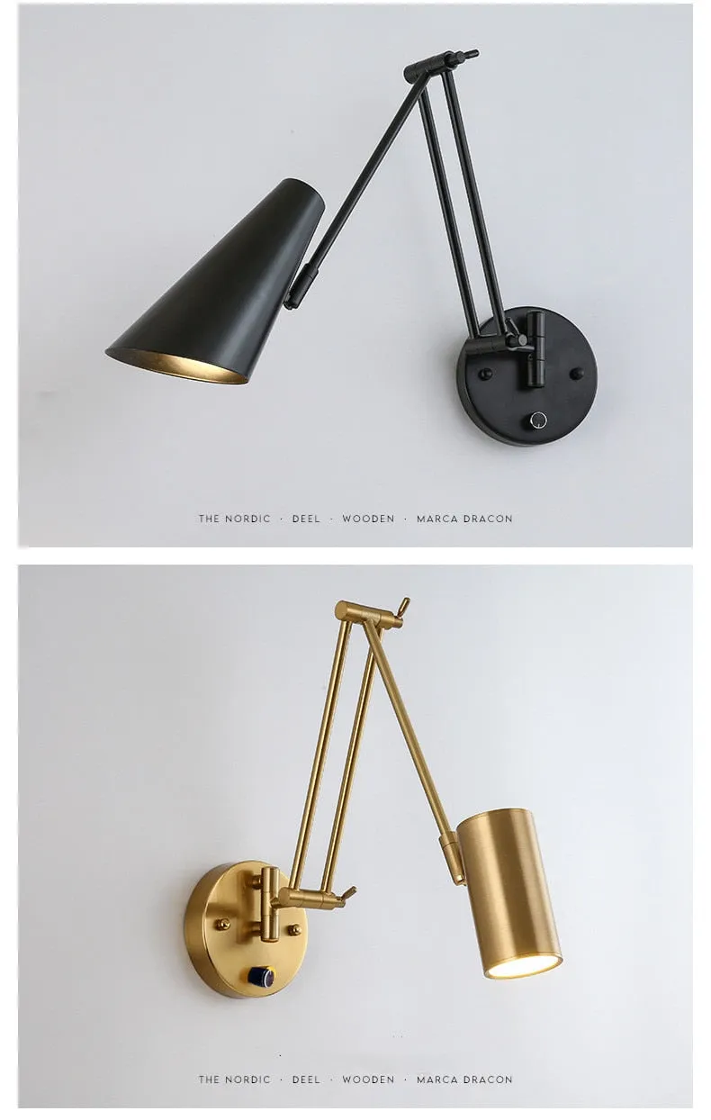 KIN Rotte - Dimmable Wall Lamp Folding Telescopic Switch