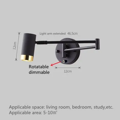KIN Rotte - Dimmable Wall Lamp Folding Telescopic Switch