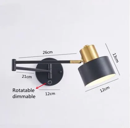 KIN Rotte - Dimmable Wall Lamp Folding Telescopic Switch