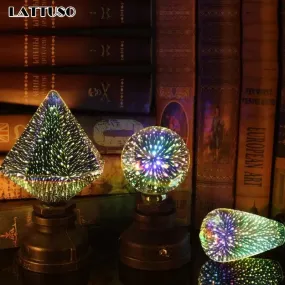 LATTUSO- LED Light Edison Bulb 3D Decoration Bulb| A60 ST64 G95 G80 optional