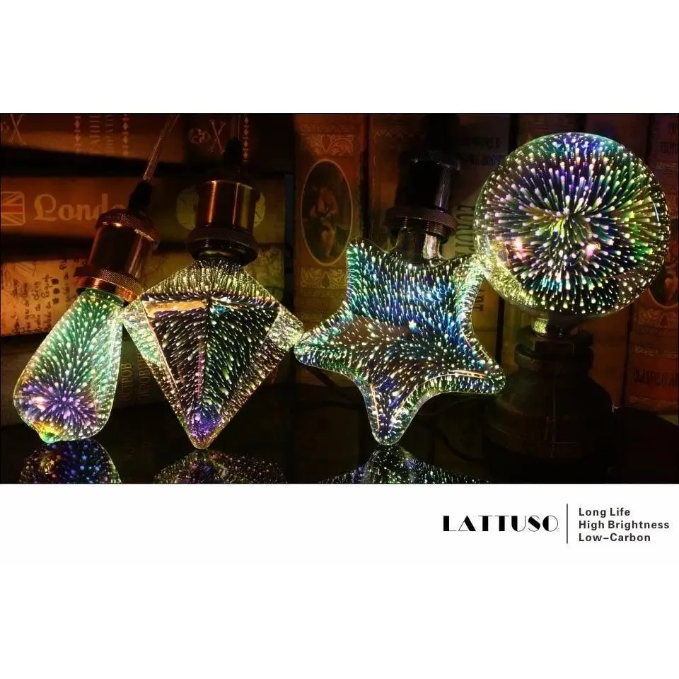 LATTUSO- LED Light Edison Bulb 3D Decoration Bulb| A60 ST64 G95 G80 optional