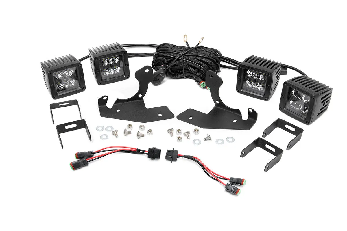 LED Light | Fog Mount | Dual 2" Black Pair | Chevy Silverado 2500 HD/3500 HD | 2011-2014
