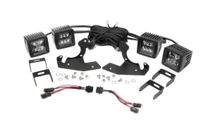 LED Light | Fog Mount | Dual 2" Black Pair | Chevy Silverado 2500 HD/3500 HD | 2011-2014
