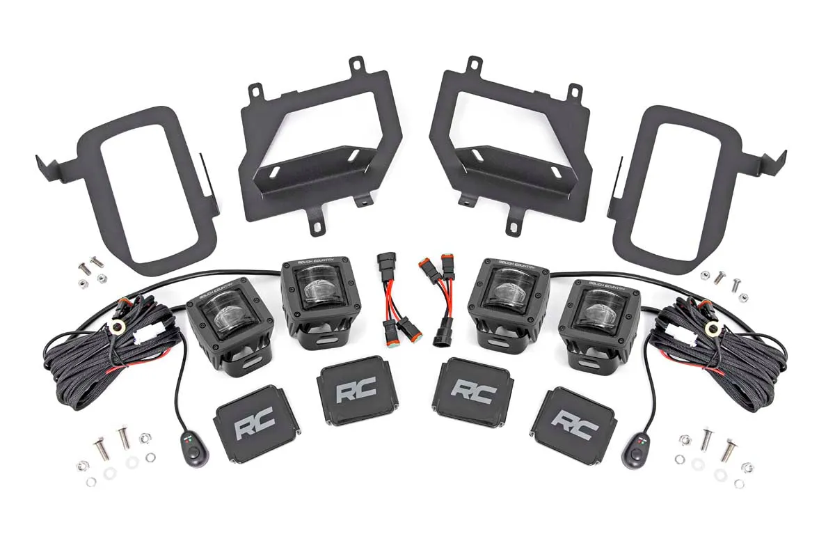 LED Light | Fog Mount | Dual 2" Black Pairs | SAE | Ford F-150 | 2015-2017
