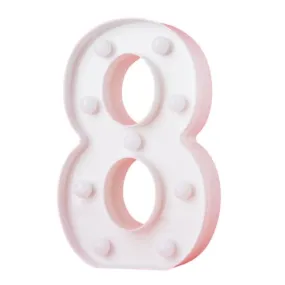 LED Light Up Number 8 White 22cm