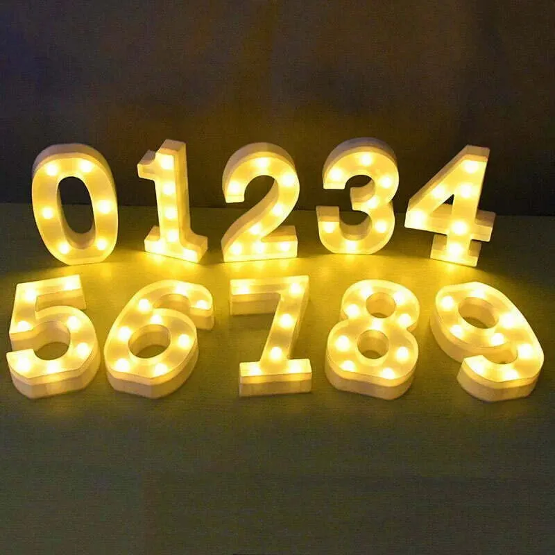 LED Light Up Number 9 White 22cm