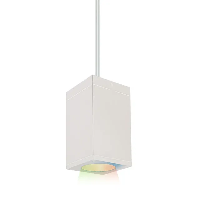 LED Pendant from the Cube Arch Collection in White Finish by W.A.C. Lighting