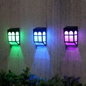 LED Solar Deck Lights Solar Powered Fence Lights Solar Lights Outdoor Waterproof Decorative for Front Door,Back Yard,Railing,Warm/Color Changing