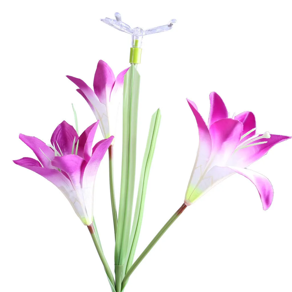 Lily Flower Solar Powered Garden Stake Light Multi-color Change LED Light
