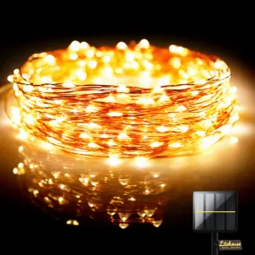 Litehouse 10m Solar LED  Copper Wire Warm White Fairy Lights