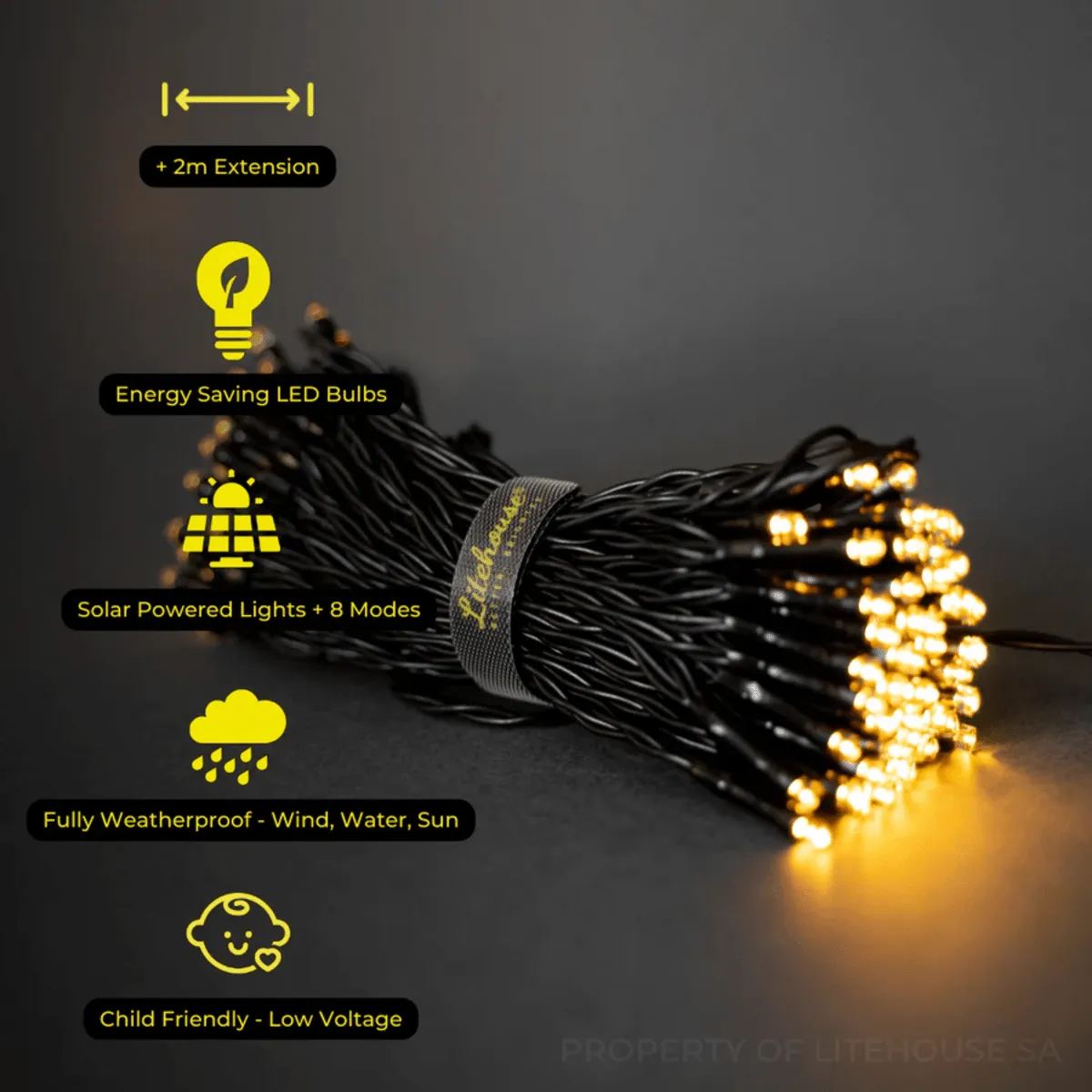 Litehouse 20m Solar LED Fairy Lights