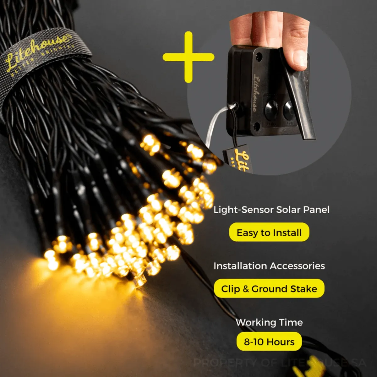 Litehouse 20m Solar LED Fairy Lights
