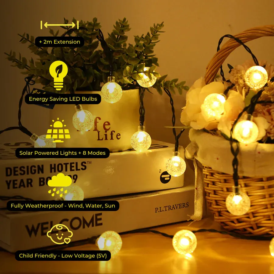 Litehouse Solar LED Bubble Ball White Glow Fairy Lights