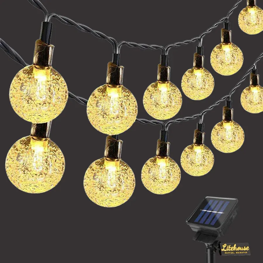 Litehouse Solar LED Bubble Ball White Glow Fairy Lights