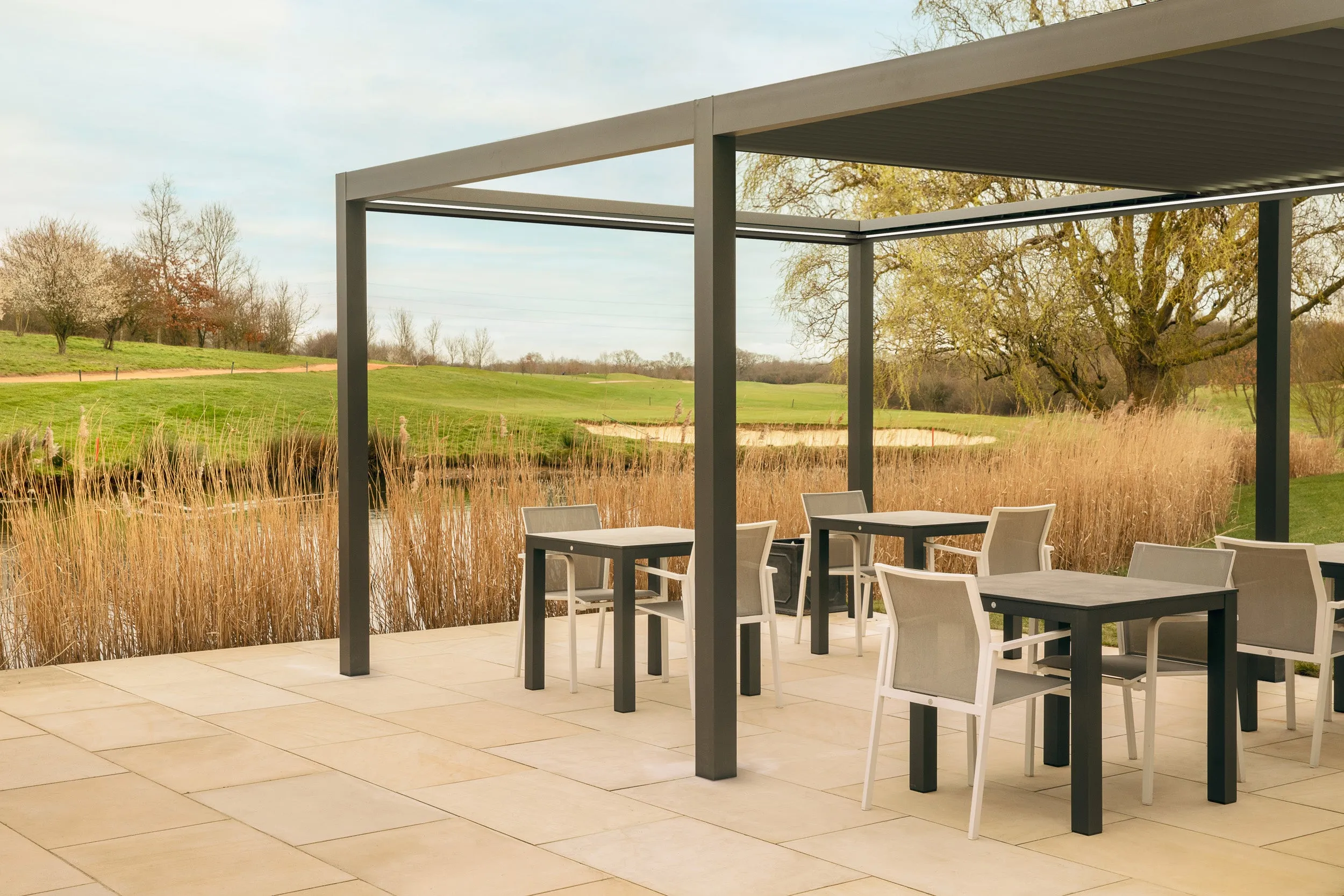 Luxe Electric Retractable Roof LED Pergola