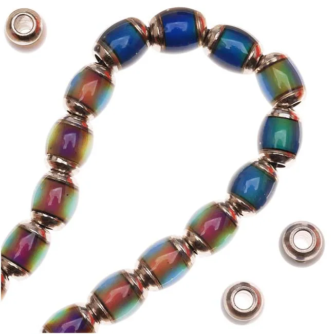 Mirage Color Changing Mood Beads - Barrel Spacers 9x7mm (4 pcs)