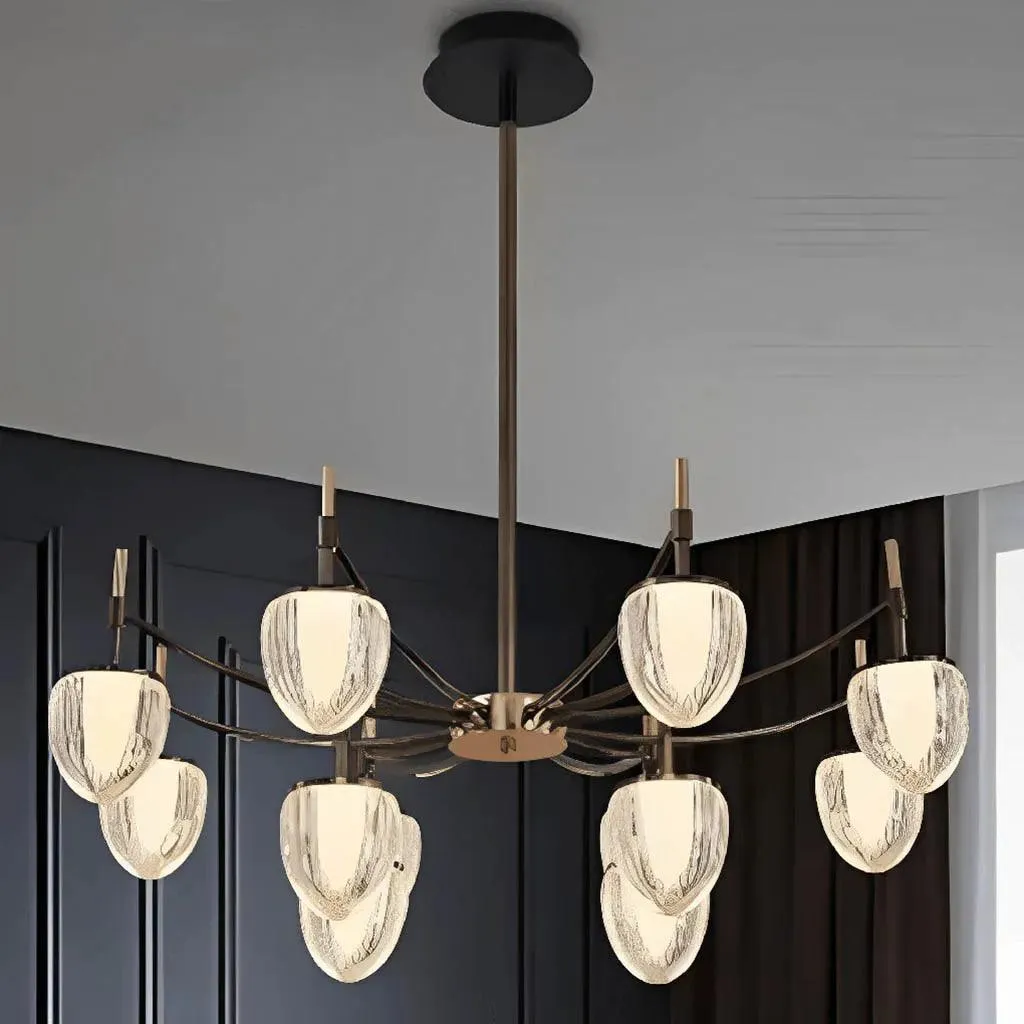 Mirage Ring Gold and Pearl Black Chandelier (P0737-12A)