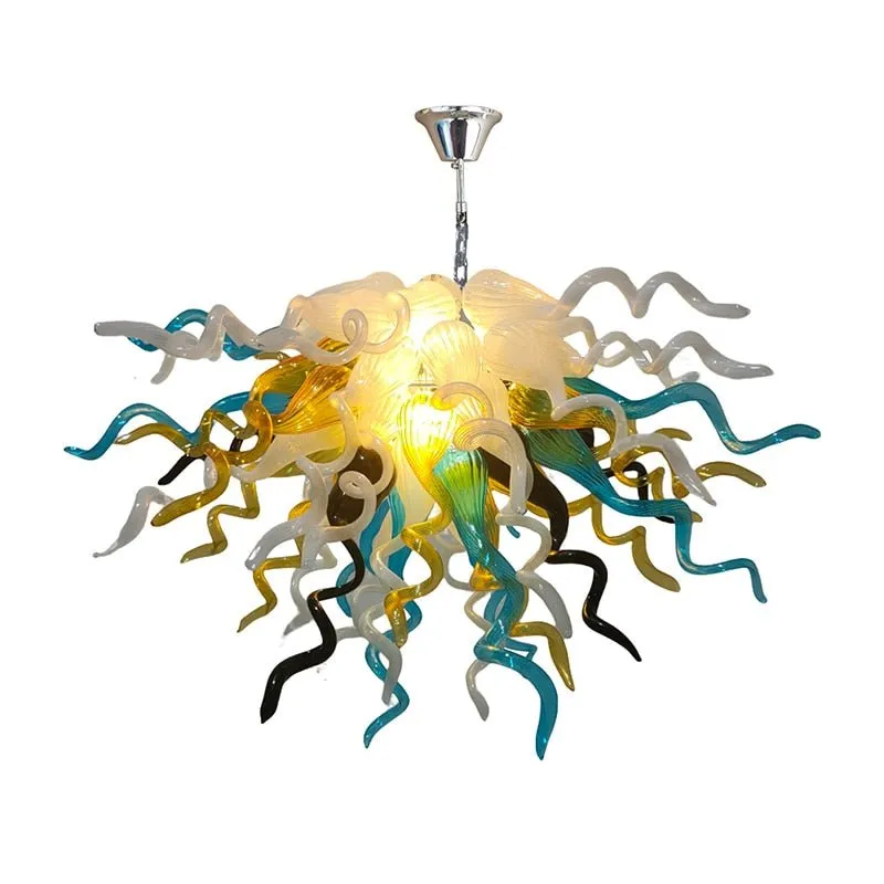 Modern Art Multi Color Blown Glass Lamp Handblown Glass Chandelier