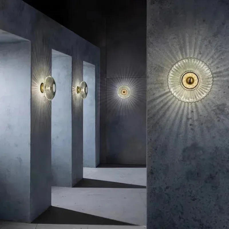 Modern LED Wall Lamps Glass Ripple Lights Corridor Aisle Staircase Dining Backdrop Simple Indoor Home Decoration Lustre Fixtures