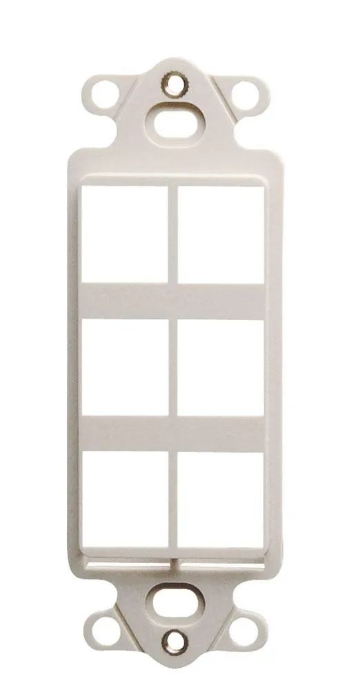 Modular Keystone Decora Faceplate, 6 Port, White