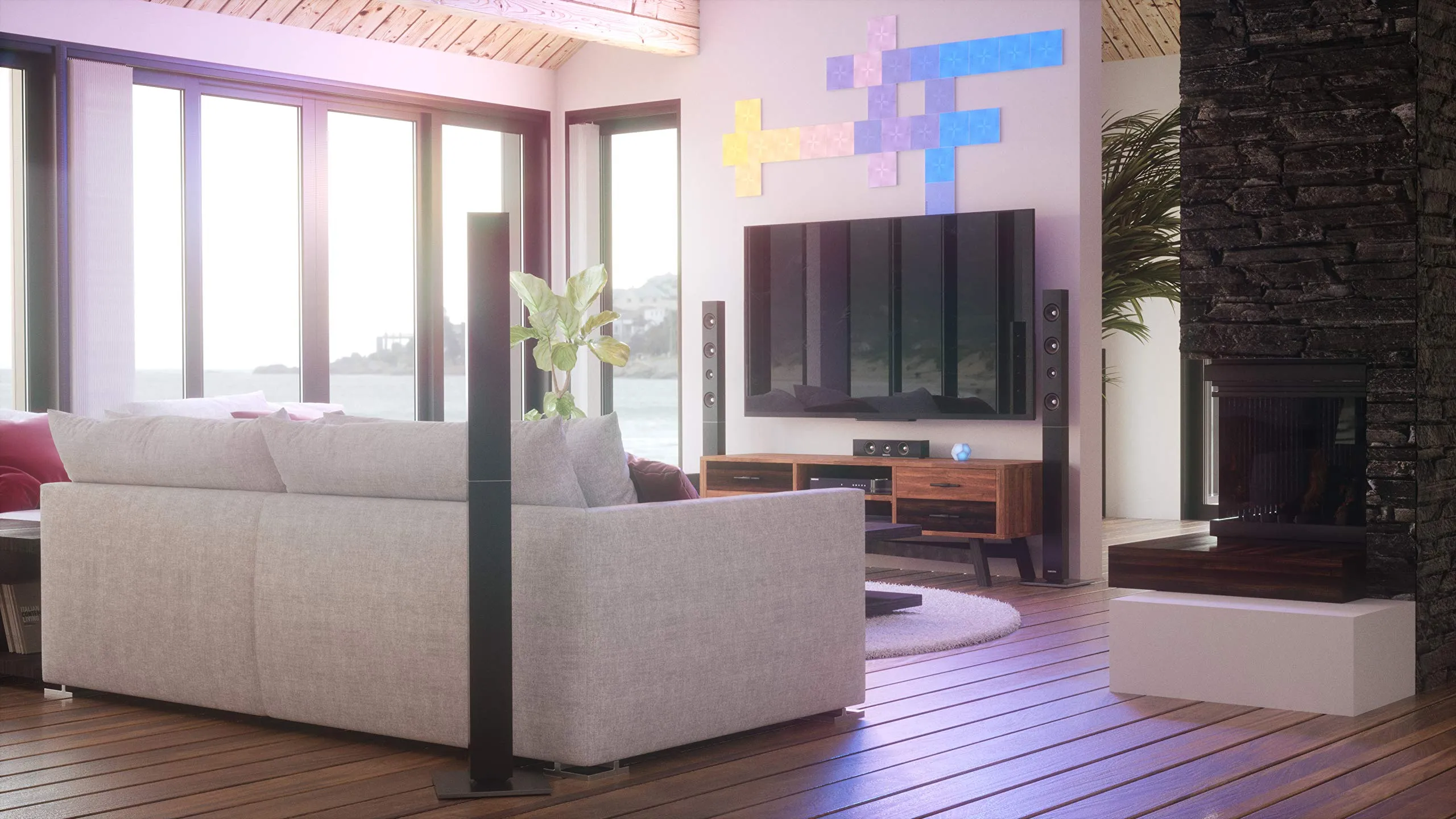 Nanoleaf NL29-0002SW-9PK Panneaux Lumineux Carrés Intelligents, Plastique, 9 W, Blanc