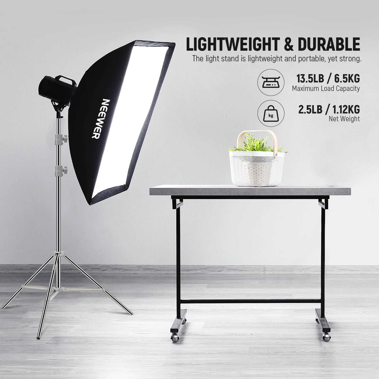 NEEWER ST-190SS Upgraded 75"/190cm Stainless Steel Light Stand