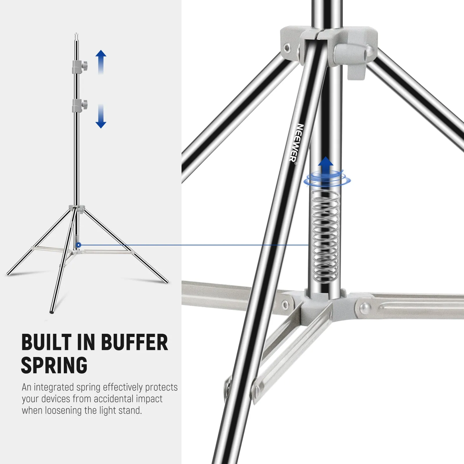 NEEWER ST-190SS Upgraded 75"/190cm Stainless Steel Light Stand