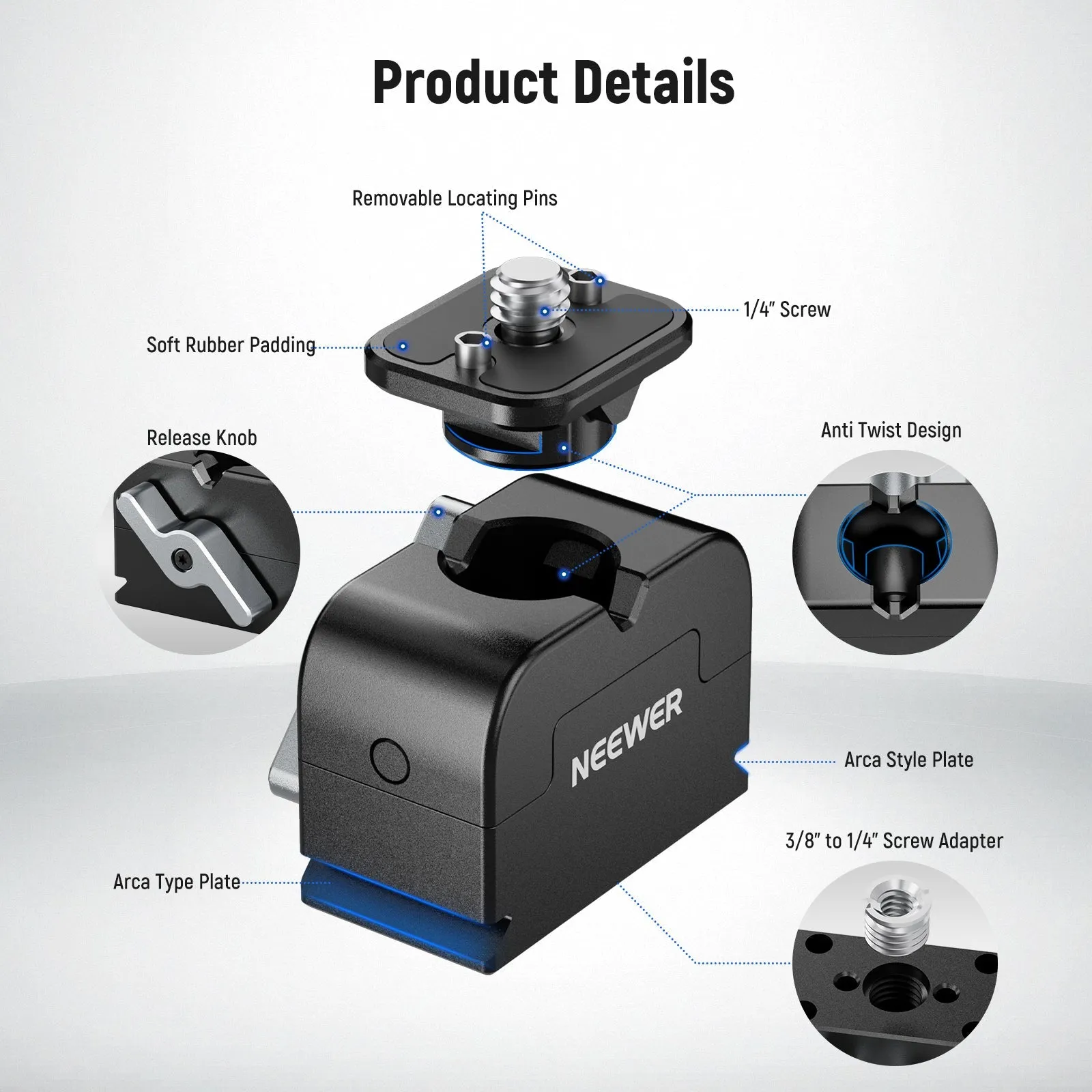 NEEWER UA024 Mini Quick Release Plate Kit