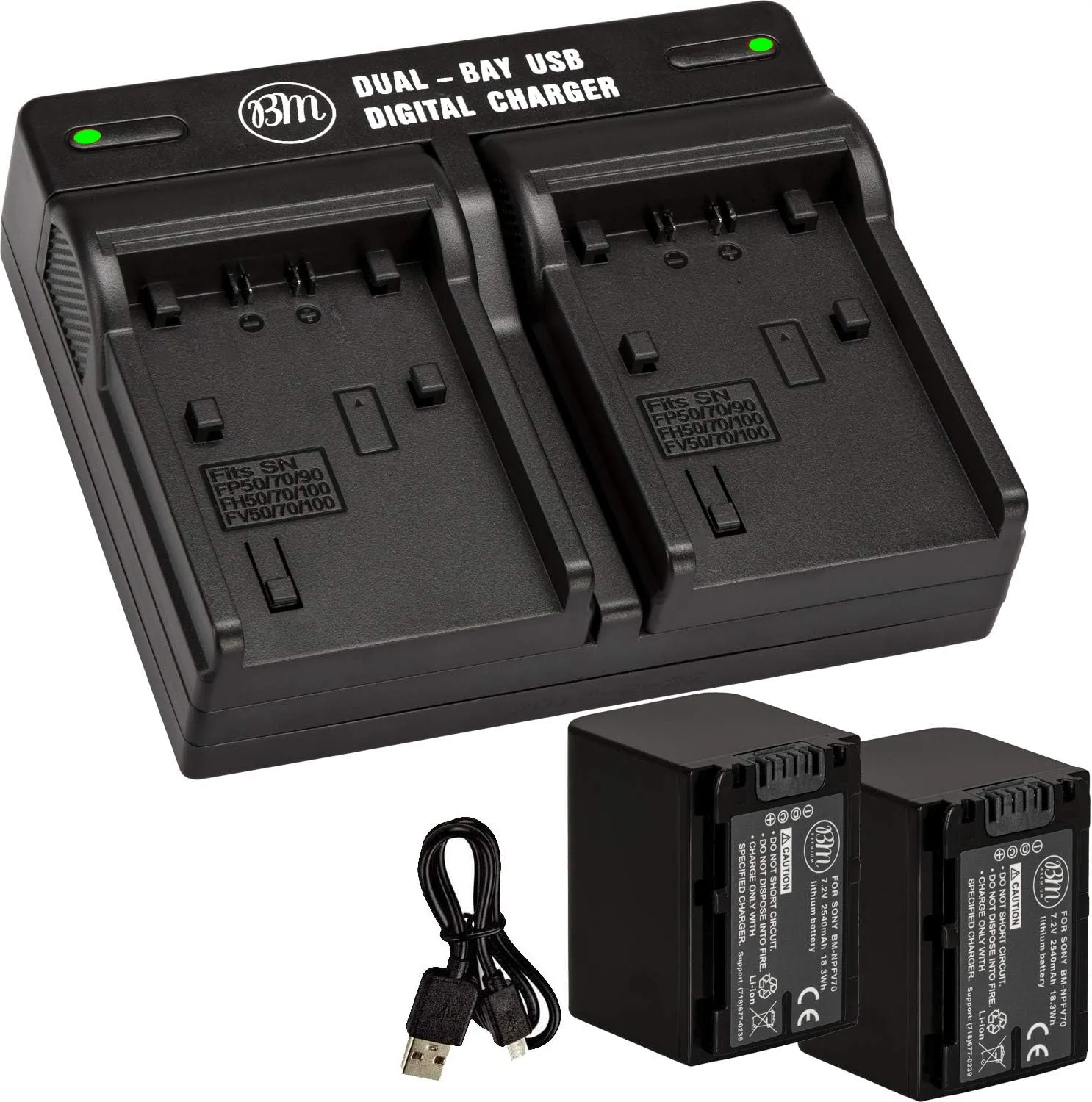 NJA Premium 2 NP-FV70 Batteries & Dual Charger for Sony PXW-Z90V, HXR-NX80, HDR-CX455/B HDR-CX675B, CX330, CX900, PJ340, PJ540, PJ670B, PJ810, FDR-AX33, FDR-AX53, FDR -AX100, NEX-VG10, VG20, VG30 VG900