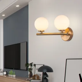 Nordic Gold Wall Lamp Glass Orb Shade Bathroom Bedside Bedroom Hotel Aisle Hallway Lighting Bathroom Led Mirror Front Light