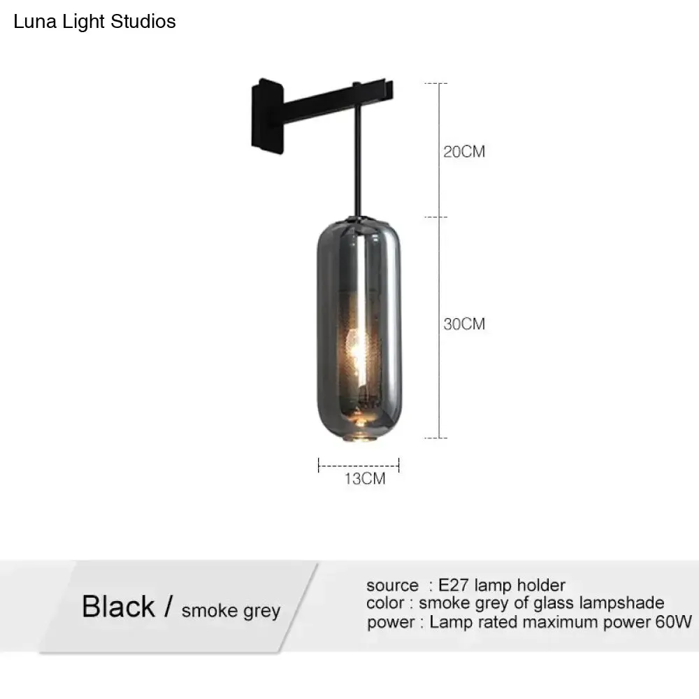 Nordic Modern Decor Glass Lampshade for Bedroom Study Room Stairs Art Wall Lamp