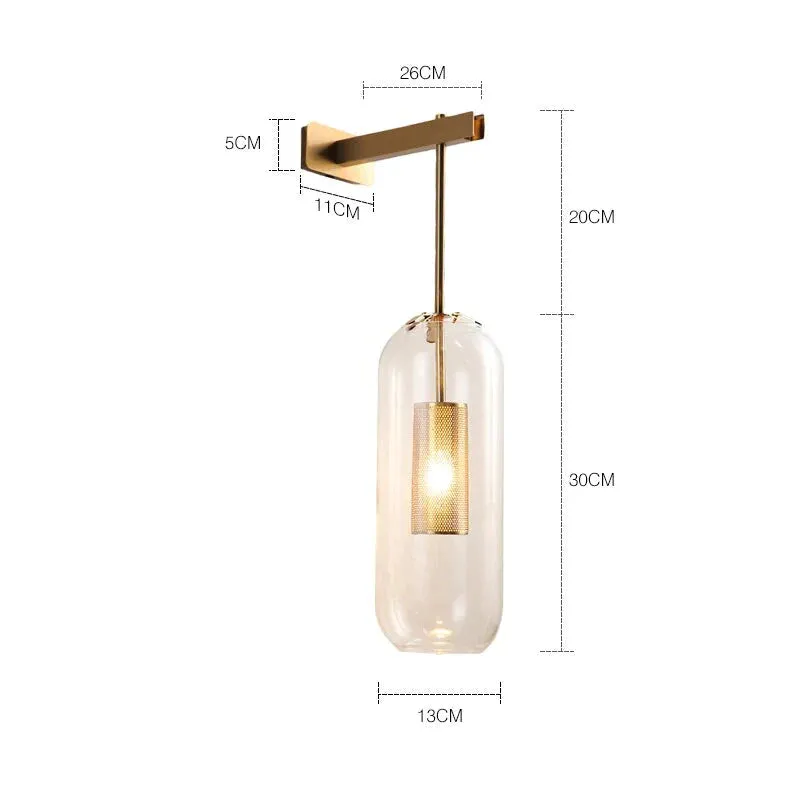Nordic Modern Decor Glass Lampshade for Bedroom Study Room Stairs Art Wall Lamp