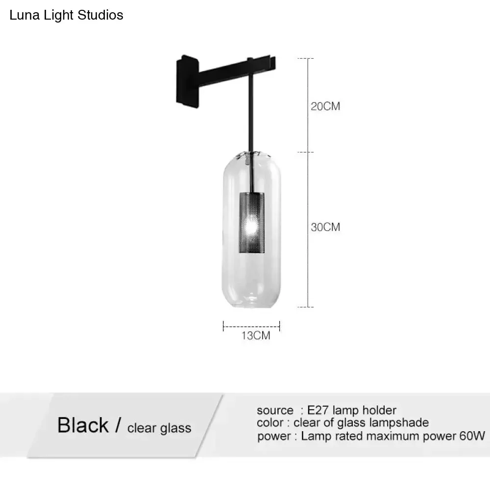Nordic Modern Decor Glass Lampshade for Bedroom Study Room Stairs Art Wall Lamp