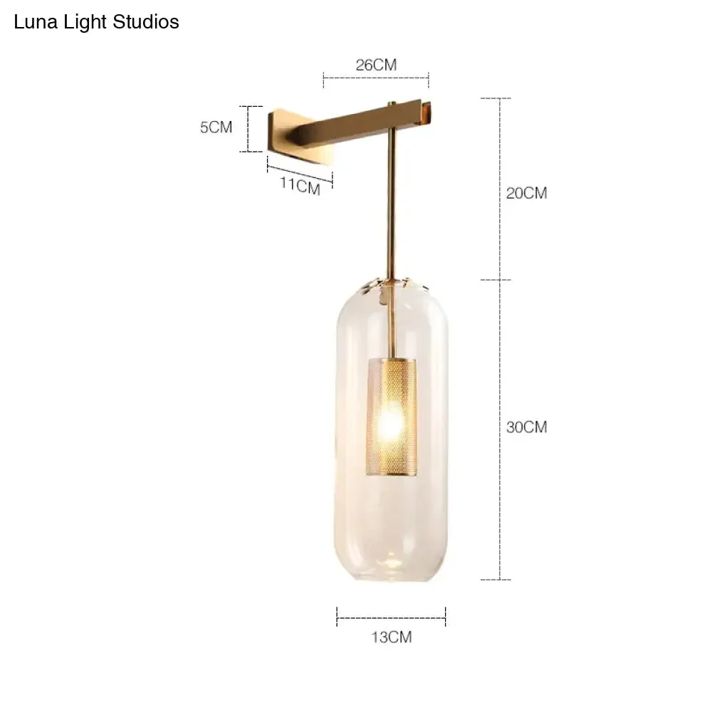 Nordic Modern Decor Glass Lampshade for Bedroom Study Room Stairs Art Wall Lamp