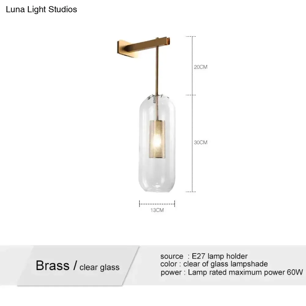 Nordic Modern Decor Glass Lampshade for Bedroom Study Room Stairs Art Wall Lamp