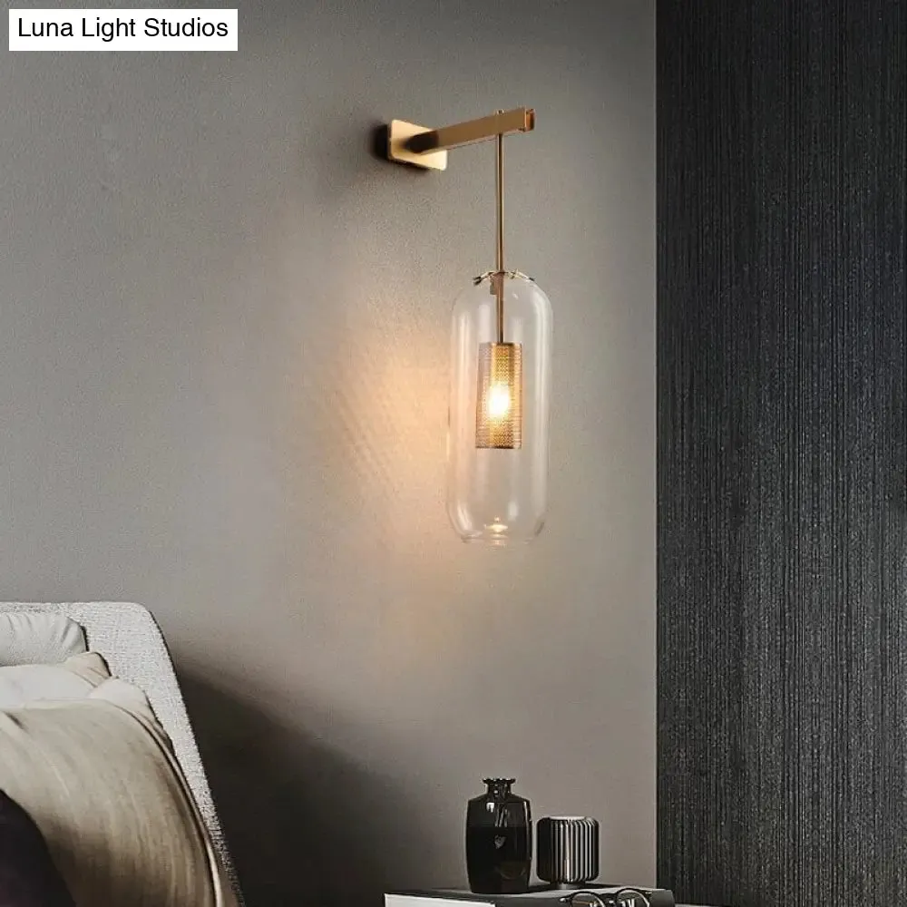 Nordic Modern Decor Glass Lampshade for Bedroom Study Room Stairs Art Wall Lamp