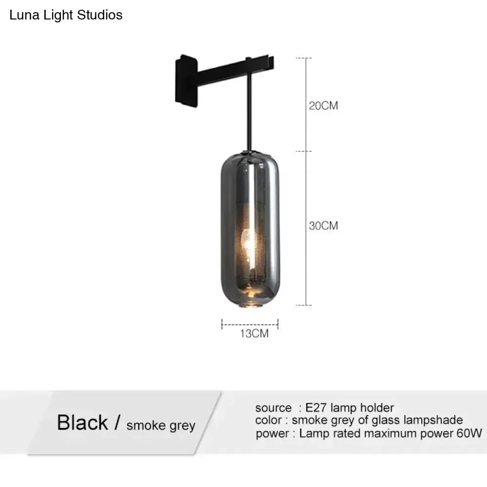 Nordic Modern Decor Glass Lampshade for Bedroom Study Room Stairs Art Wall Lamp