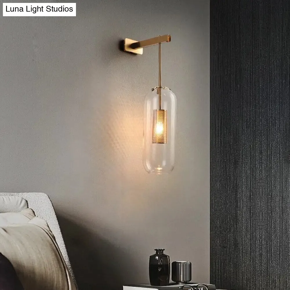Nordic Modern Decor Glass Lampshade for Bedroom Study Room Stairs Art Wall Lamp